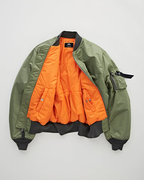 Alpha industries on sale green bomber jacket