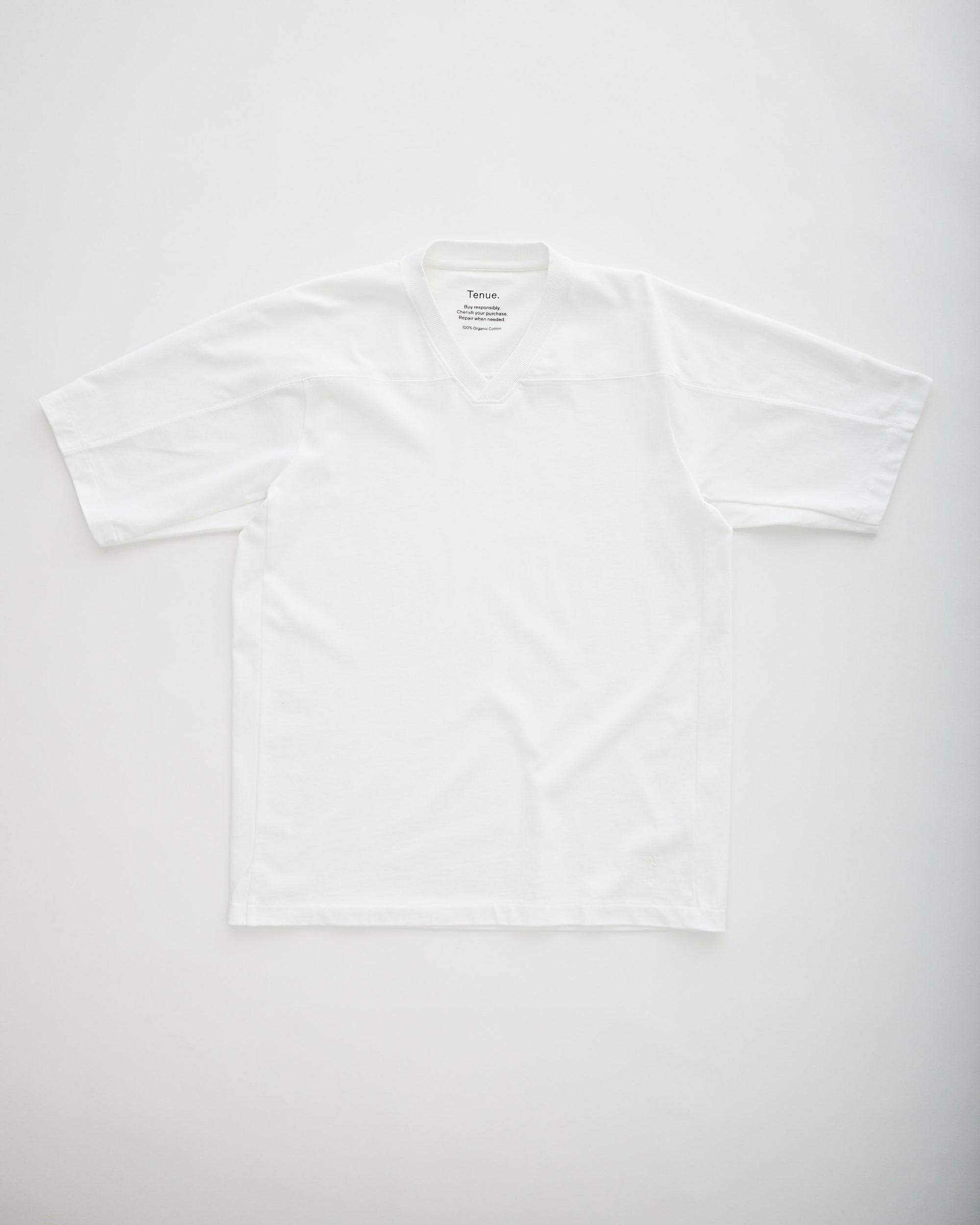 Tenue. Varsity V-Neck Optic White T-shirt S/S Men